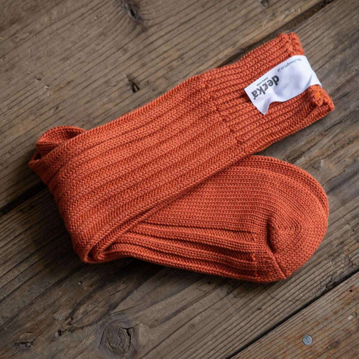 Decka heavy weight plain socks (Orange) - Arbitro